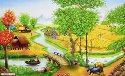 File tranh File tranh đồng quê DQ223 (bản gốc) trang trí văn phòng