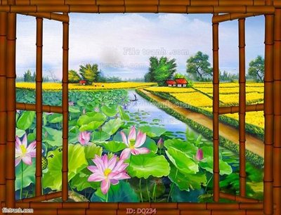 File tranh File tranh đồng quê DQ234 (ảnh gốc) chi tiết rõ ràng