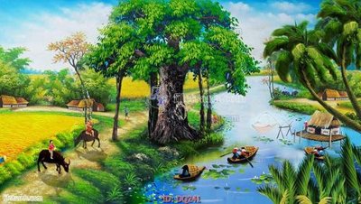 File in trần File tranh đồng quê DQ241 (bản gốc) 5D