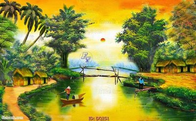 File gốc File tranh đồng quê DQ251 (in tráng gương) ốp tường
