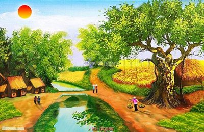 File ảnh File tranh đồng quê DQ260 (gốc) in backdrop sự kiện