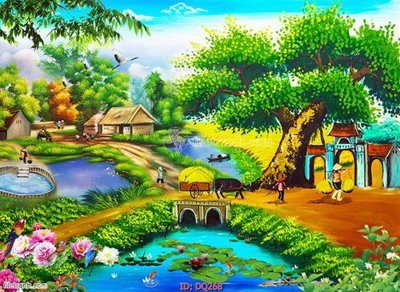 File gốc File tranh đồng quê DQ268 (chuẩn CMYK) cho nhà in