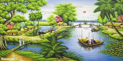 File ảnh gốc File tranh đồng quê DQ273 không vỡ nét
