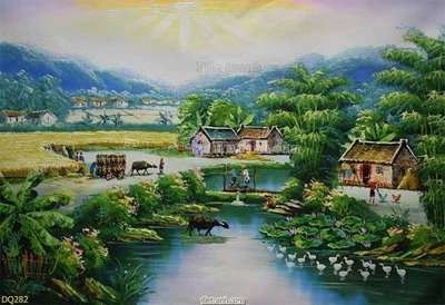 File in trần File tranh đồng quê DQ282 (bản gốc) đại dương