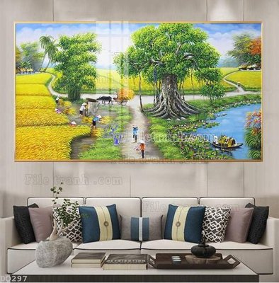 File tranh gốc File tranh đồng quê DQ297 (bản quyền) độc đáo