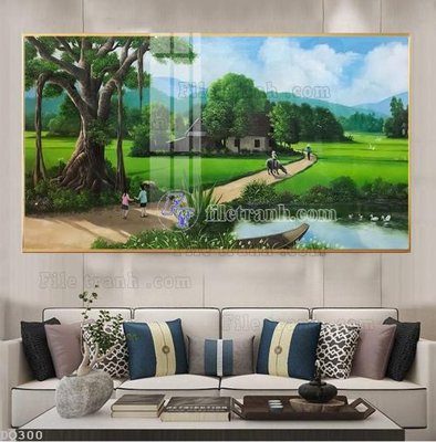 Tải file gốc File tranh đồng quê DQ300 (in khổ lớn) quảng cáo