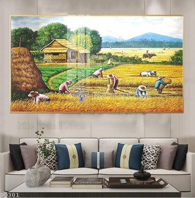 File tranh gốc File tranh đồng quê DQ301 chủ đề hiện đại