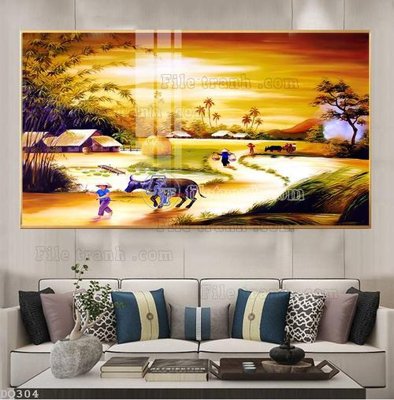 File gốc File tranh đồng quê DQ304 (cho in ấn) độc quyền