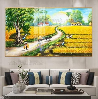 File in lụa File tranh đồng quê DQ313 (phong cảnh) File tranh đồng quê DQ313