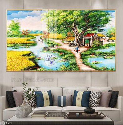 File gốc File tranh đồng quê DQ321 (cho in ấn) từ kho Filetranh