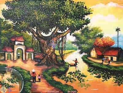 File PSD File tranh đồng quê DQ33 (nguyên bản) cho thiết kế