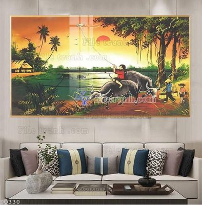 File ảnh gốc File tranh đồng quê DQ330 (chuyên in mica)