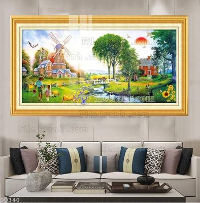 File gốc File tranh đồng quê DQ340 (cho in ấn) từ Filetranh.com
