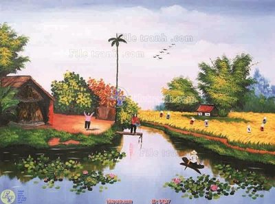 File gốc File tranh đồng quê DQ37 (ảnh rõ nét) để in