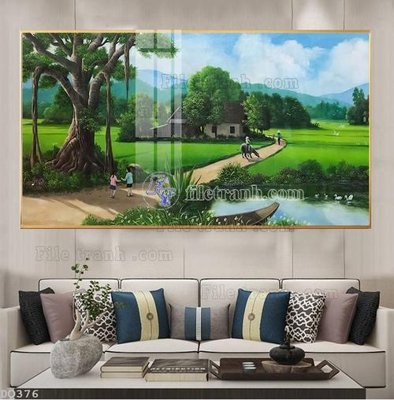 File gốc File tranh đồng quê DQ376 (phiên bản chuẩn) để in ấn