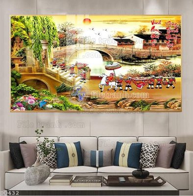 File tranh gốc File tranh đồng quê DQ432 (bản đẹp) độc quyền