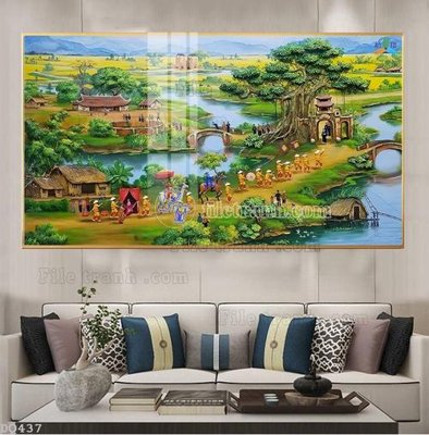 File gốc File tranh đồng quê DQ437 (phong cách) tối giản