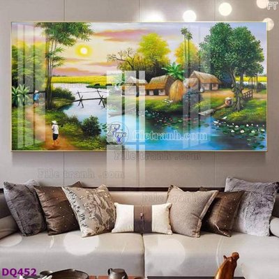 File in ấn File tranh đồng quê DQ452 (bản gốc) cao cấp