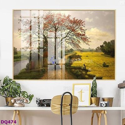 File gốc in mica File tranh đồng quê DQ474 chất lượng
