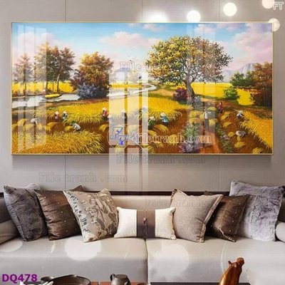 Download file File tranh đồng quê DQ478 (gốc) in mica đèn LED