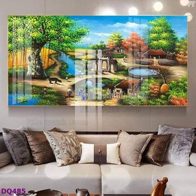 File tranh File tranh đồng quê DQ485 (bản gốc) trang trí văn phòng