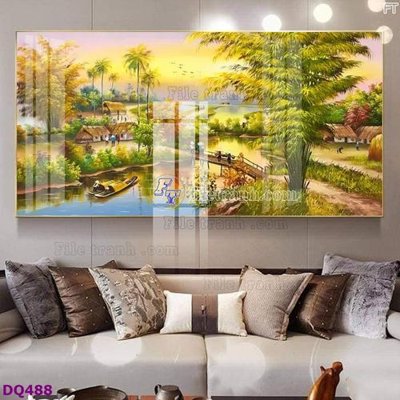 File tranh File tranh đồng quê DQ488 (gốc) in vải canvas