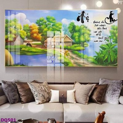 File gốc File tranh đồng quê DQ501 (ảnh chi tiết) để in lụa