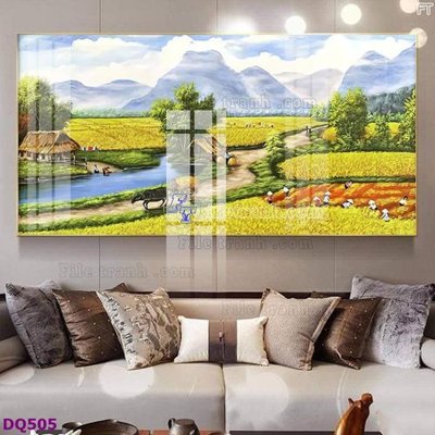 Tải file gốc File tranh đồng quê DQ505 (bản PSD) chỉnh sửa được