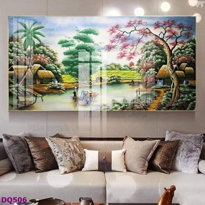 File ảnh File tranh đồng quê DQ506 (gốc) in decal dán tường