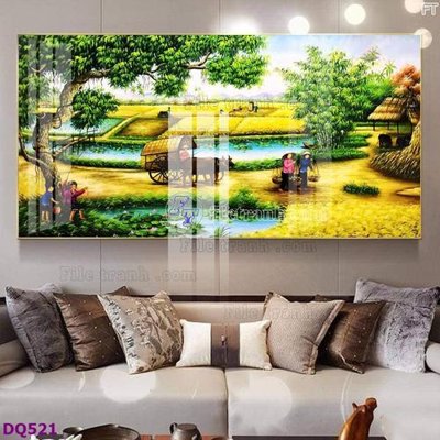 File gốc File tranh đồng quê DQ521 (ảnh chi tiết) để in lụa
