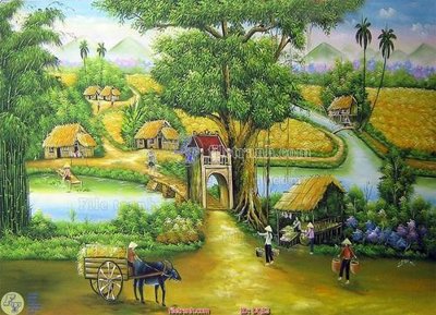 File in trần File tranh đồng quê DQ53 (file gốc) phong thủy