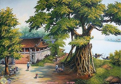 File PSD File tranh đồng quê DQ54 (bản gốc) chất lượng nhất