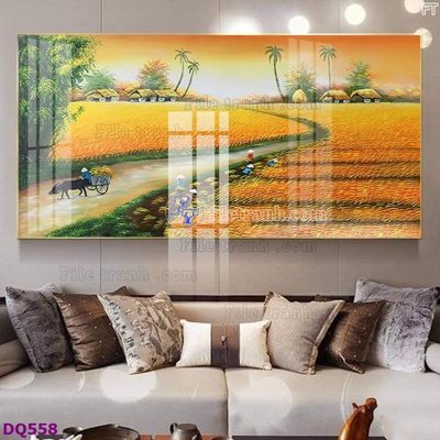 Hình ảnh file gốc in lụa File tranh đồng quê DQ558