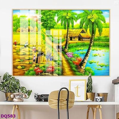 File in trần File tranh đồng quê DQ583 (bản gốc) trời sao