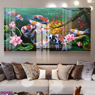 Tải file gốc in lụa File tranh đồng quê DQ590 siêu nét