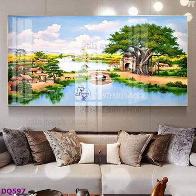 Download file File tranh đồng quê DQ597 (chất lượng in ấn)
