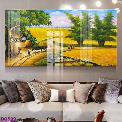 File PSD File tranh đồng quê DQ599 (gốc) nhiều lớp (multi-layer)