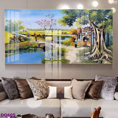 Tải file gốc File tranh đồng quê DQ605 (in bạt) quảng cáo