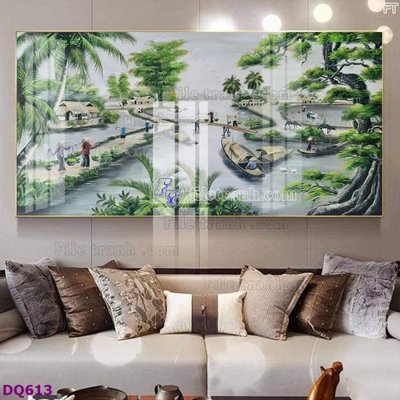 Tải file File tranh đồng quê DQ613 (gốc) in ấn chất lượng