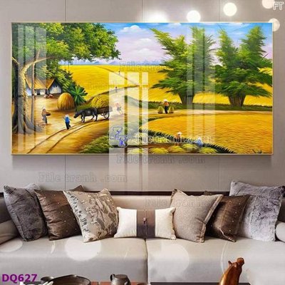 File in trần File tranh đồng quê DQ627 (bản gốc) mây trời