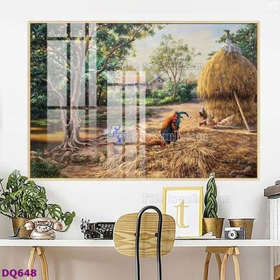 Hình ảnh file gốc in lụa File tranh đồng quê DQ648