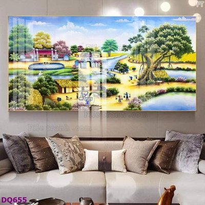 File tranh in tráng gương File tranh đồng quê DQ655 (siêu nét)