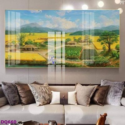 File gốc File tranh đồng quê DQ660 (in lụa) tranh thuận buồm