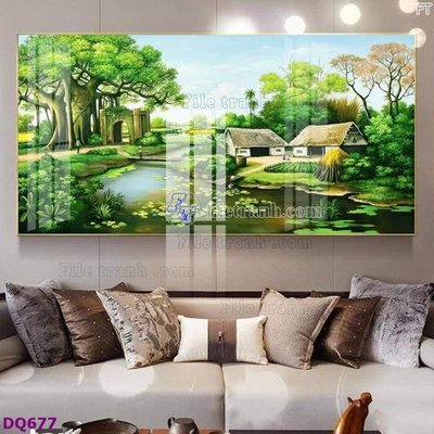 Tải file File tranh đồng quê DQ677 (ảnh gốc) in gạch 3D