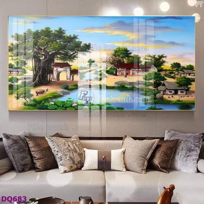 File ảnh File tranh đồng quê DQ683 (gốc) cho trang trí nhà hàng