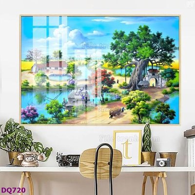 File gốc File tranh đồng quê DQ720 (in tráng gương) ốp tường