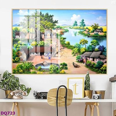 File gốc File tranh đồng quê DQ723 (chủ đề hiện đại) trang trí