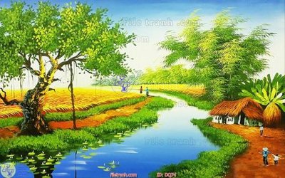 File gốc File tranh đồng quê DQ74 (PNG) nền trong suốt