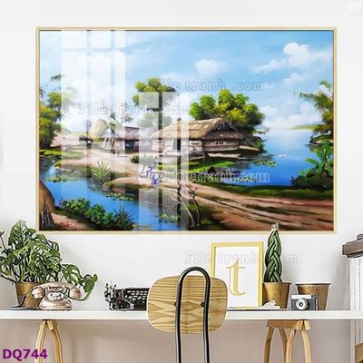 Tải file File tranh đồng quê DQ744 (PSD) cho in tranh kính