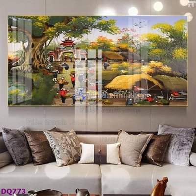 Tải file File tranh đồng quê DQ773 (ảnh gốc) file AI/EPS